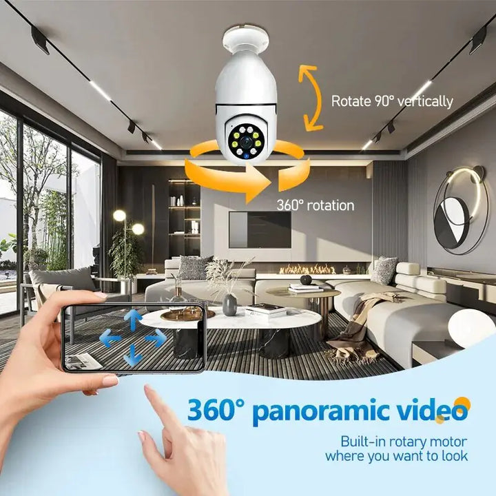 Smart 5G Surveillance Bulb: Full-Color Night Vision, Light bulb camera, Smart surveillance cameras