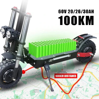 Super fast Electric scooter , Electric scooter offroad tires, fastest Electric scooter 55 mph, Fastest offroad electric scooter