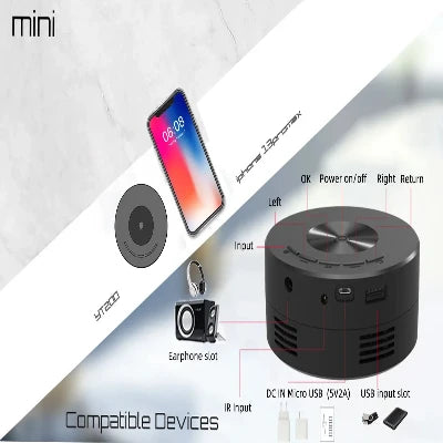 Mini Smart Projector Auto Focus Android LED HD Projector, Portable Mini Projector  HD smart Movies