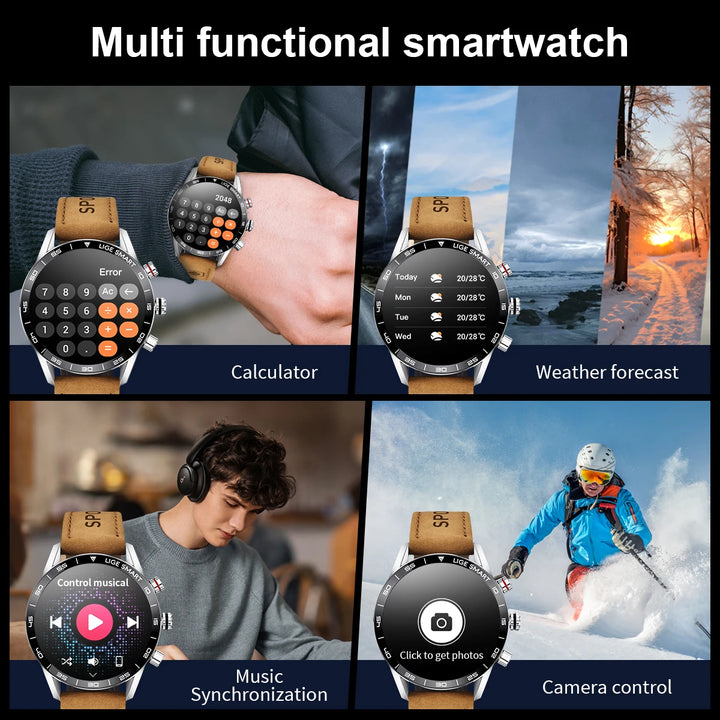 New Rugged Military GPS Smart Watch Men AMOLED HD Screen Heart Rate Bluetooth Call Waterproof Outdoor SmartWatch