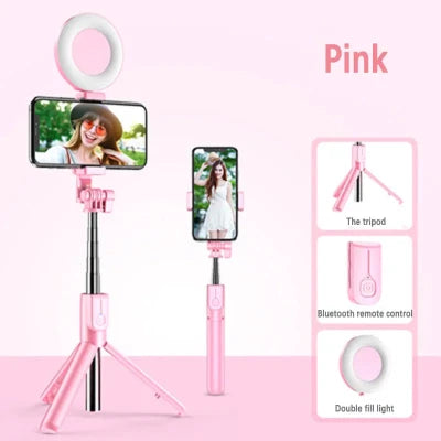 2024 New 6-in-1 Bluetooth Self Timer Selfie Stick, Most modern and effective Selfie stick with ring light duals