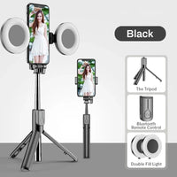 2024 New 6-in-1 Bluetooth Self Timer Selfie Stick, Most modern and effective Selfie stick with ring light duals