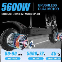 Super fast Electric scooter , Electric scooter offroad tires, fastest Electric scooter 55 mph, Fastest offroad electric scooter