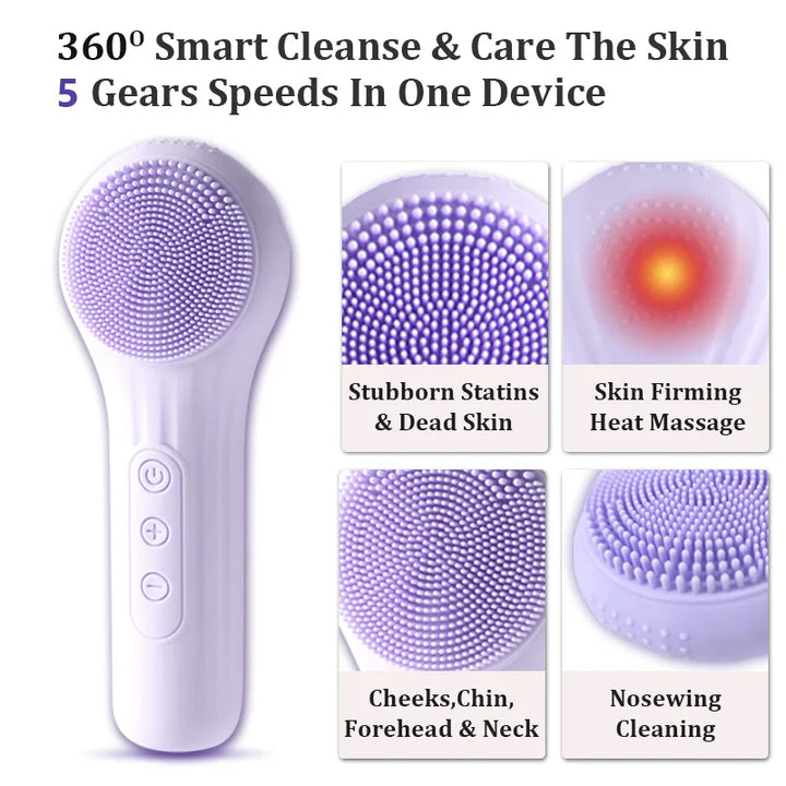 New professional Waterproof Facial Cleansing Brush for Men & Women Rechargeable