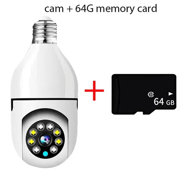 Smart 5G Surveillance Bulb: Full-Color Night Vision, Light bulb camera, Smart surveillance cameras